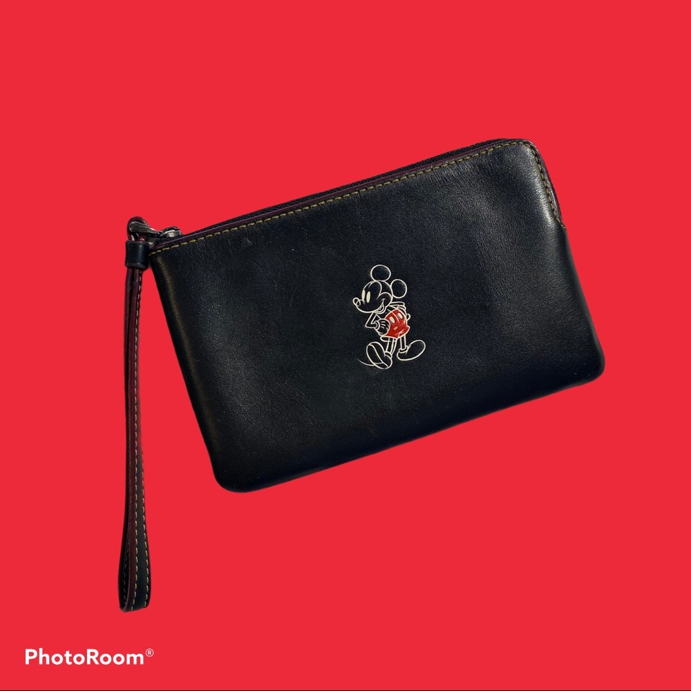 Disney X Coach Mickey Mouse Leather Wristlet